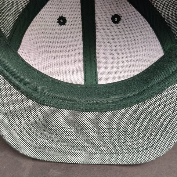 VINTAGE Otto Cap Hat Strap Back Green White Blank Adjustable Baseball Mens - Picture 9 of 12